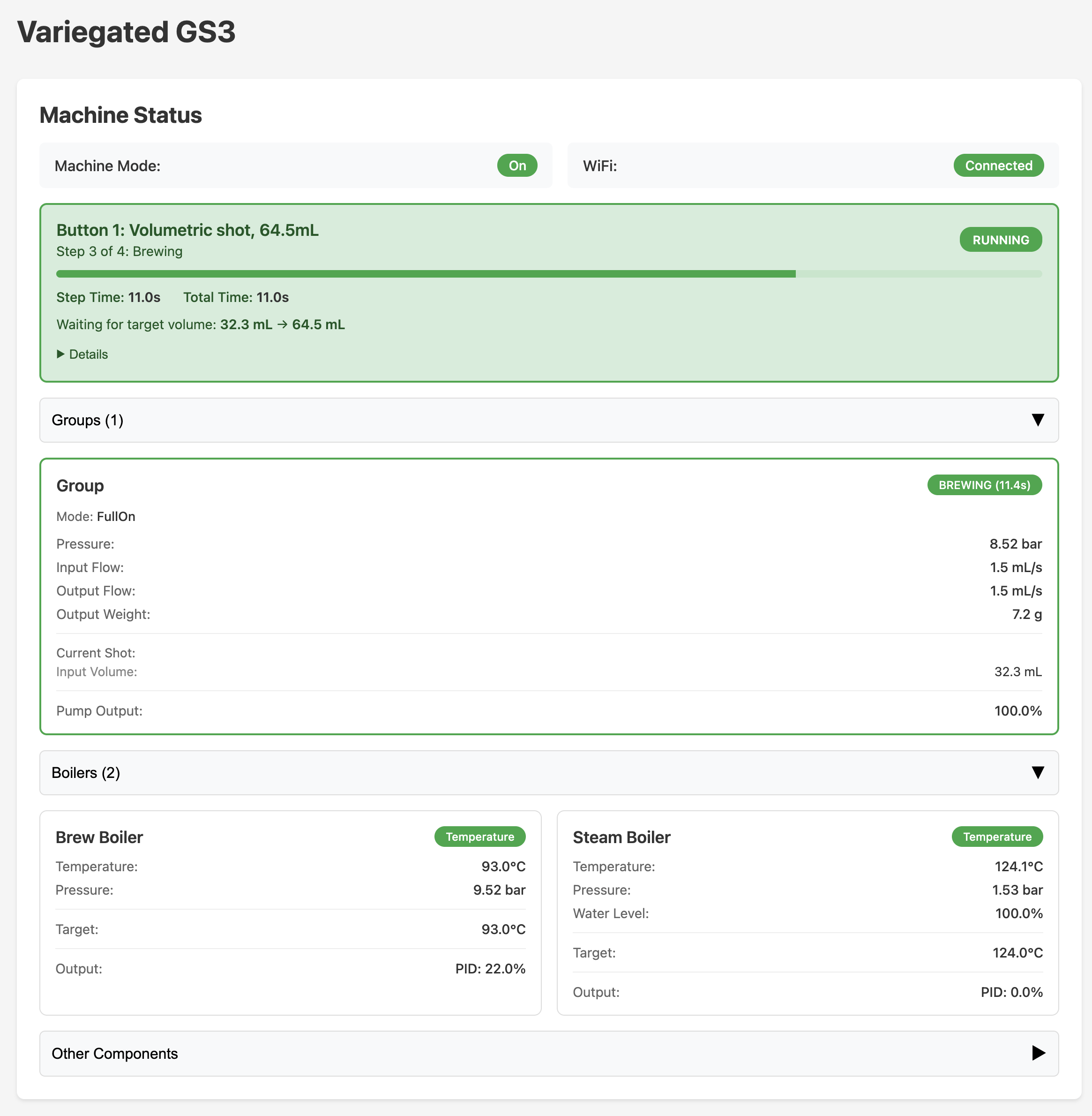 A screenshot of the web interface